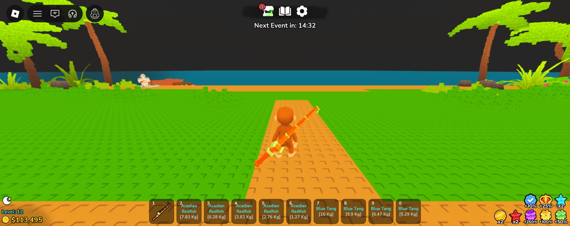 Fishing gameplay inside the Fish Deep project